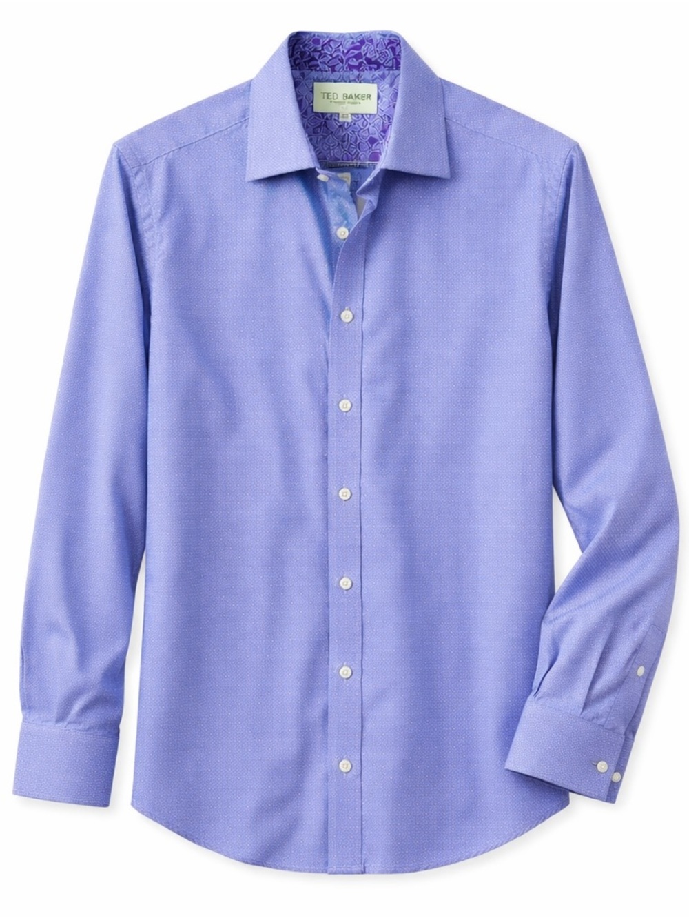 Ted Baker Endurance Blue Microdot Button Down Contrasting Dress Shirt Men’s Sz 1